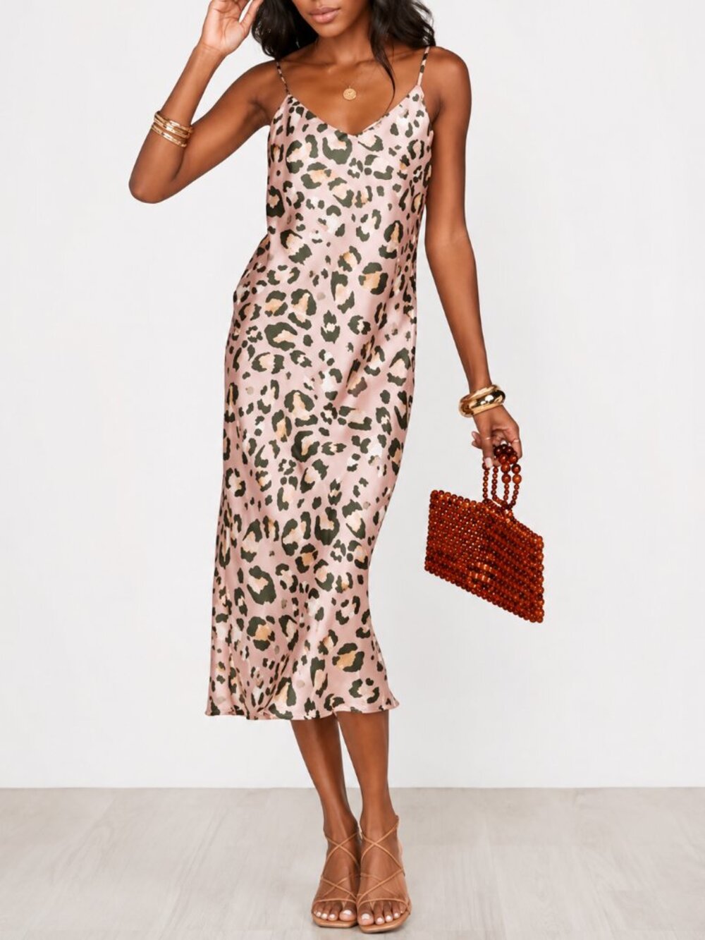 Show Me Your Mumu Leopard Slip Dress Size M